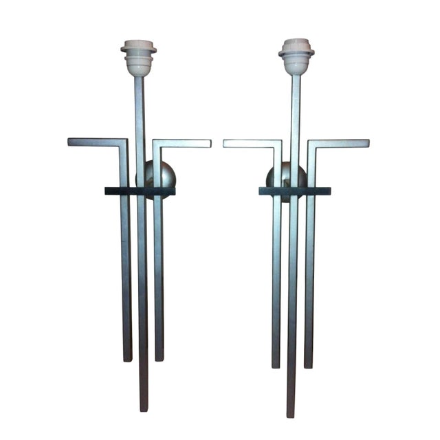 Vintage Geometric Wall Sconces, 1970s, Set of 2 For Sale - Image 6 of 6