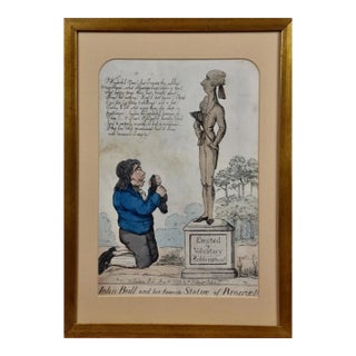 William HollandAn early 19th C. satirical etching of John Bull kneeling before William Pitt, 1802 For Sale