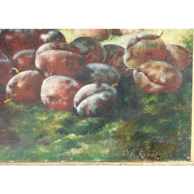 VINTAGE 19TH C. FRUIT STILL LIFE BY IMPORTANT EARLY ILLINOIS ARTIST, C P REAM (1837-1917). IMAGE SIZE 11 X 16, SIGNED...
