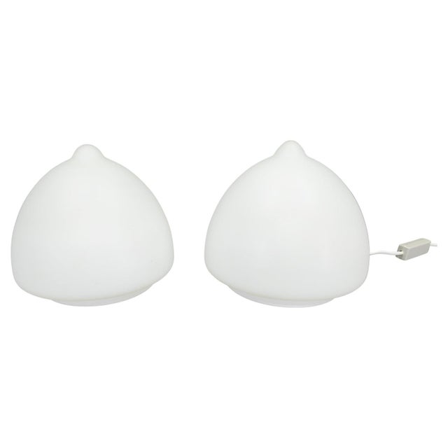 Czech Sculptural Table Lamps in Opaline Glass, 1970s, Set of 2 For Sale - Image 10 of 10