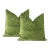 22" Olive Antelope Cut Velvet Pillows - a Pair For Sale