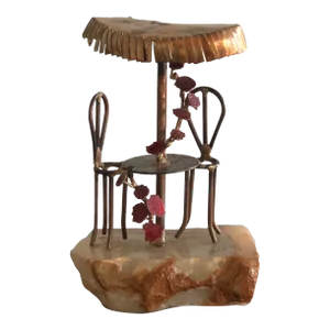 1970s DeMott Paris Cafe Table Sculpture-Signed