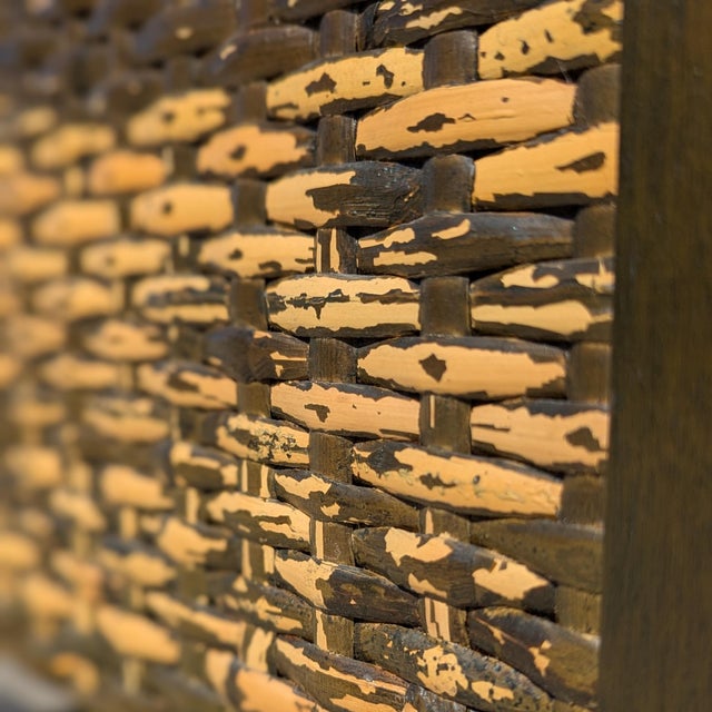 Vintage Rattan and Bamboo Door Sideboard Cabinet, Mid-Century For Sale In Los Angeles - Image 6 of 18