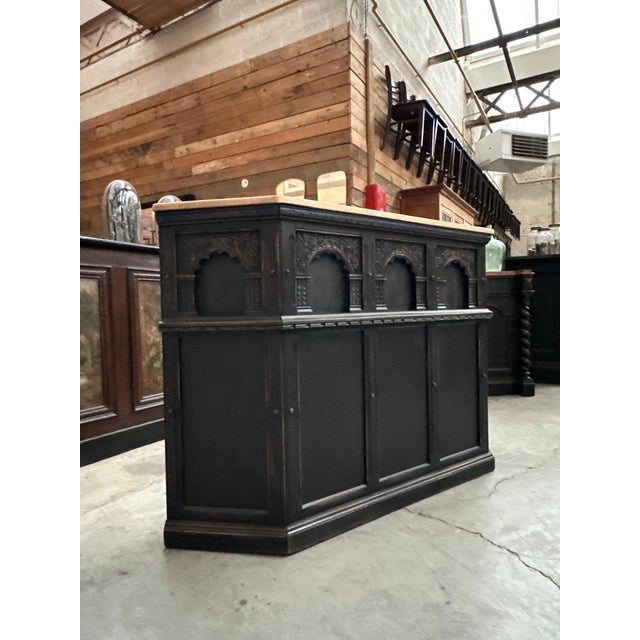Black Early 20th Century Oak Bar Counter For Sale - Image 8 of 8