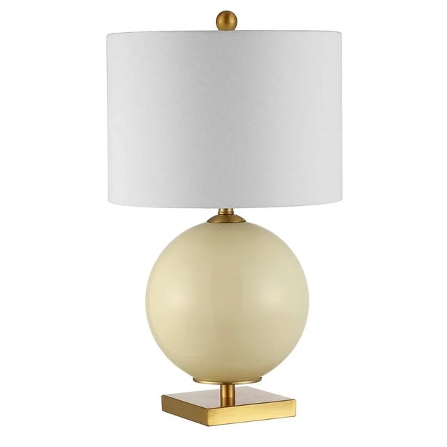 Safavieh Anina 24" Glass Orb Table Lamp in Cream - a Pair For Sale - Image 4 of 5