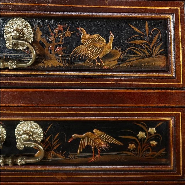 Brown Chinese Cabinet in Lacquered Wood and Painted Wood For Sale - Image 8 of 18