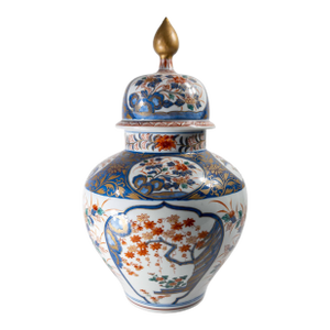 19th Century Japanese Imari Polychrome Baluster Form Vase in Chinoiserie Taste