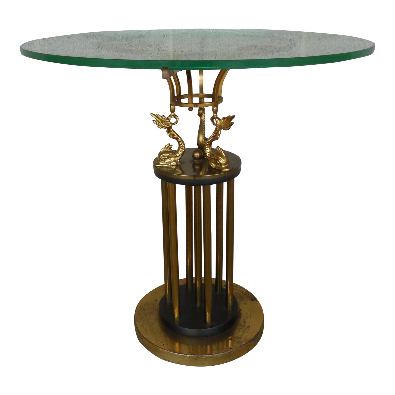 Vintage Hollywood Regency Brass Coy Fish Accent Table | Chairish