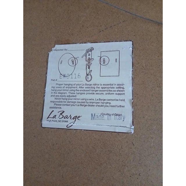 Vintage LaBarge Italian Gilded Carved Wooden Wall Mirror For Sale - Image 6 of 8