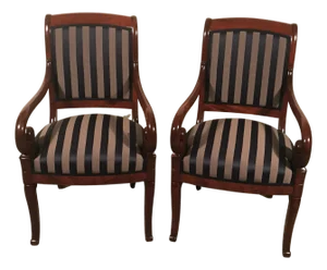 Armchairs in Mahogany, 1820s, Set of 2