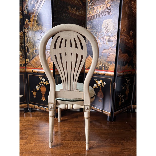 Vintage Louis XVI Montgolfier Painted Chair For Sale In New York - Image 6 of 8