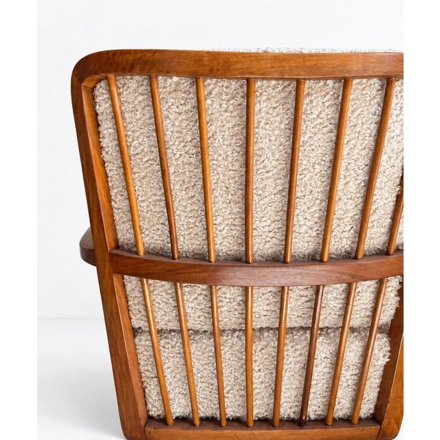 Art Deco Lounge Chairs with Bouclé Upholstery attributed to Gyula Kaesz, 1930s, Set of 2 For Sale - Image 4 of 6