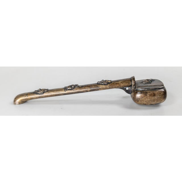Metal 19th Century Japanese Meiji Silver Yatate Writing Set With Oni Masks For Sale - Image 7 of 14