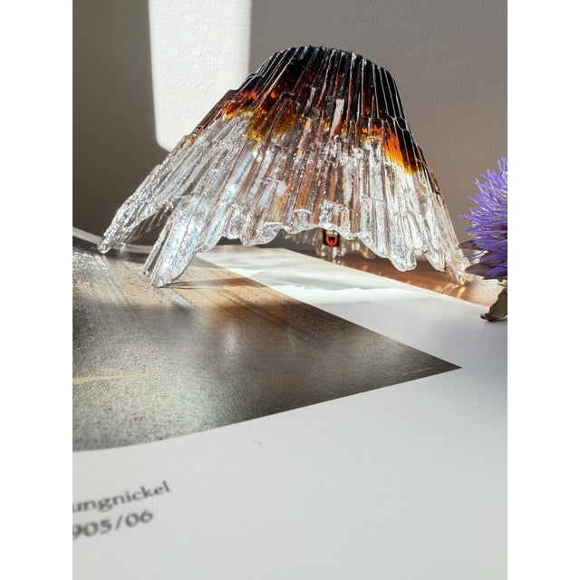 Amber Revontuli Bowl in Ice Glass by Tauno Wirkkala for Humppila, Finland, 1970s For Sale - Image 15 of 18