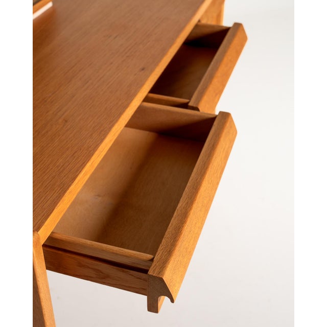 Brown Vintage Oak Dressing Table, 1960s For Sale - Image 8 of 11