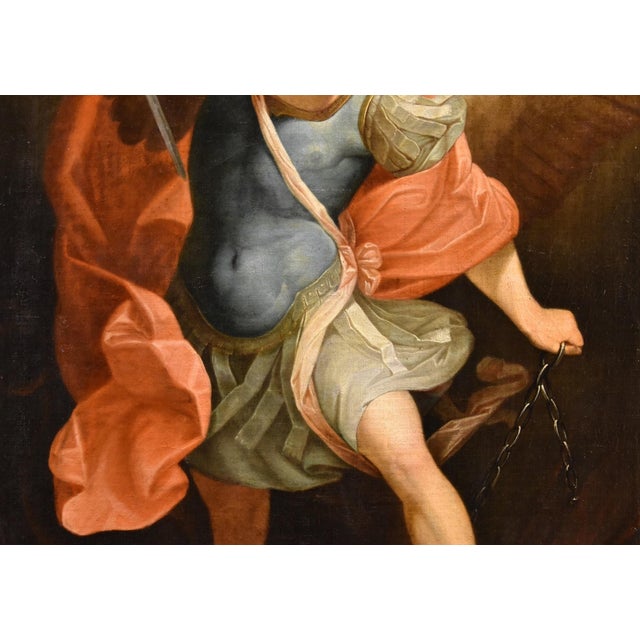 Guido Reni, Archangel Michael, 1600s-1700s, Oil on Canvas For Sale - Image 12 of 15