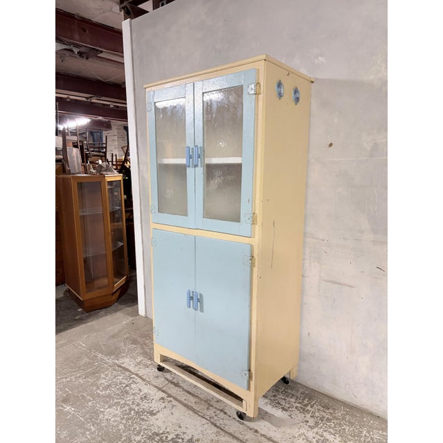 Blue Pale Blue and Cream Kitchenette Pantry Cupboard from Esto, 1960s For Sale - Image 8 of 10