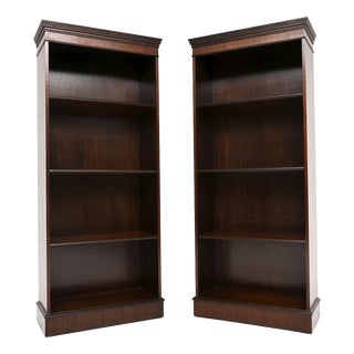 Antique Georgian Style Open Bookcases, 1950, Set of 2 For Sale
