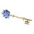 Vintage Mikimoto 18k Yellow Gold Key Blue Enamel Brooch Pin For Sale
