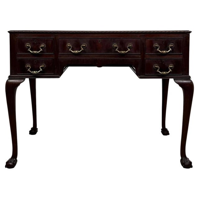 Antique English Edwardian Mahogany Writing Table For Sale - Image 12 of 12