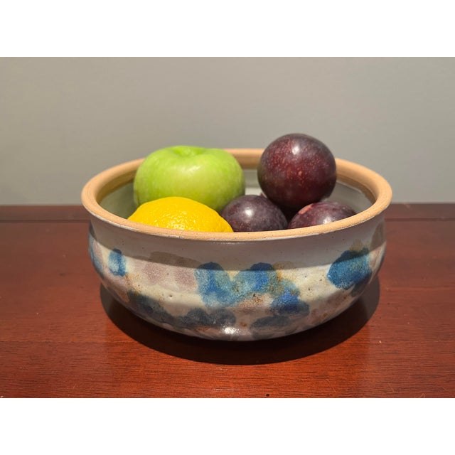 Vintage Handmade Ceramic Bowl With Floral Design For Sale In Washington DC - Image 6 of 8