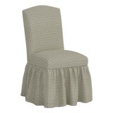 Stoffer Home x Cloth & Company Thelma Ruffle Camel Back Dining Chair in Laurel Mini Gingham For Sale