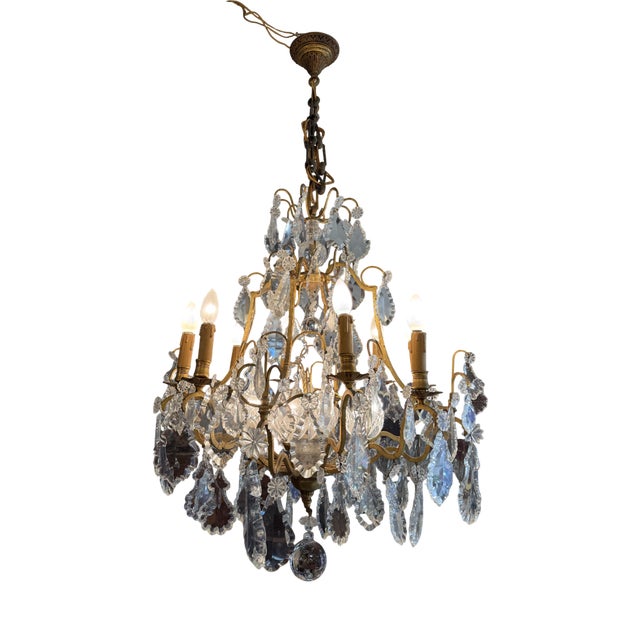 Vintage 12-Light Chandelier from Baccarat, 1920s For Sale