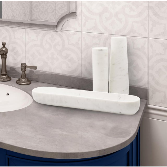 Transitional Nizzoli White Tray For Sale - Image 3 of 11