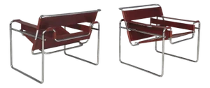 Set of Italian Modern Brown Wassily Armchairs by Marcel Breuer for Gavina, 1960s