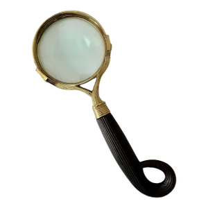 Brass Carved Magnifying Glass with Handle