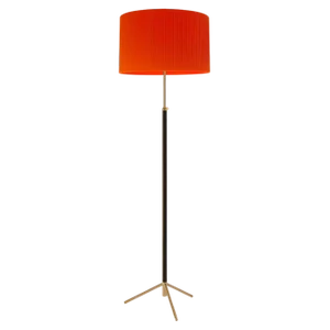 Pie De Salón G2 Floor Lamp in Red and Brass by Jaume Sans