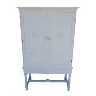 Antique White Painted Cabinet For Sale