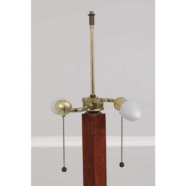 1990s Mica Lamp Co 2 Light Mission Oak Floor Lamp For Sale In Philadelphia - Image 6 of 17
