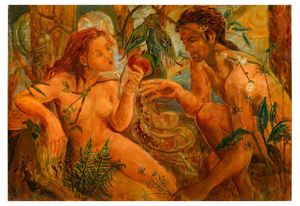 Evelyne Luez, Figures, 20th Century, Oil on Canvas