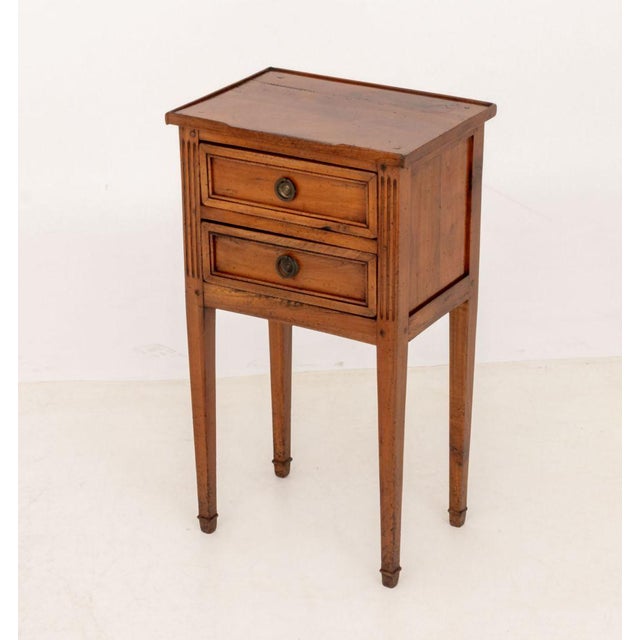 Early 20th Century Louis XVI Style Fruitwood Bedside Tables, Pair For Sale - Image 5 of 8
