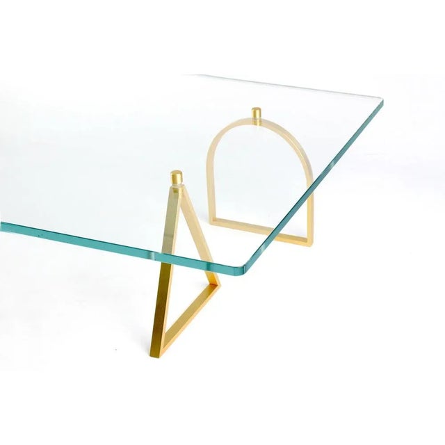 Contemporary Brass and Glass Bagatto Coffee Table by Ilaria Bianchi For Sale - Image 3 of 7