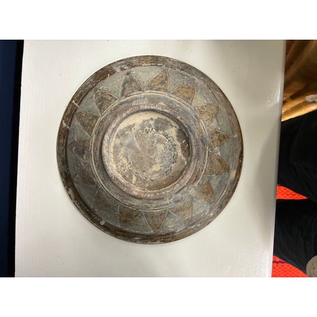 Asian Antique 15th Century Thai Incised Brown and Cream Glaze Bowl, Fish Eating Water Lilies For Sale - Image 3 of 8