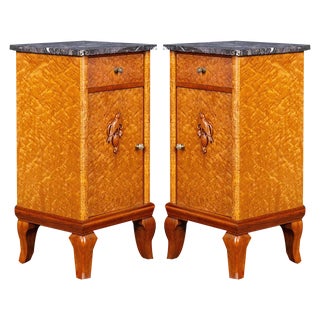 Vintage Brown Bedside Cabinets, Set of 2 For Sale