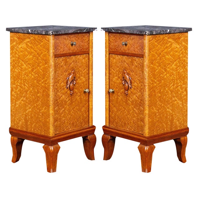 Vintage Brown Bedside Cabinets, Set of 2 For Sale