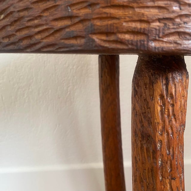 Wood Vintage Brutalist Tripod Stool, 1950s For Sale - Image 7 of 11