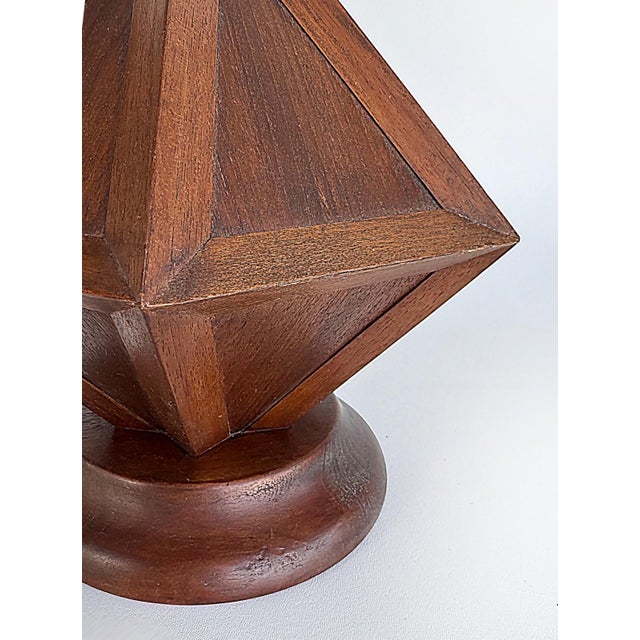 Wood Mid 20th Century Mid-Century Modern Wooden Modernist Table Lamps, Pair For Sale - Image 7 of 10