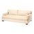 A John Boone contemporary upholstered sofa in cream cotton fabric with a single bench seat, two back cushions and track...