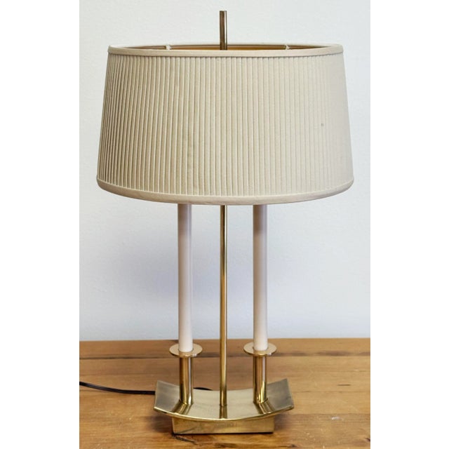 Modern Vintage Stiffel Modern Bouillotte Style Brass Table Lamp For Sale - Image 3 of 10