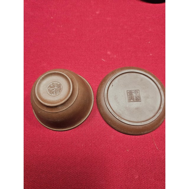 Wood 1980s Yixing Clay Tea Pot With Custom Box - Set of 13 For Sale - Image 7 of 9