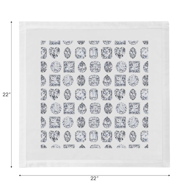 Bougie Diamonds Ice Cotton Sateen Dinner Napkins, Set of 4 For Sale - Image 4 of 6