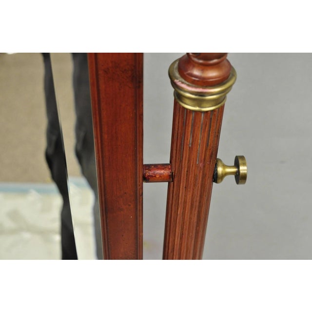 Bombay Company Cherry Wood Victorian Style Standing Cheval Mirror With Drawer For Sale - Image 10 of 18