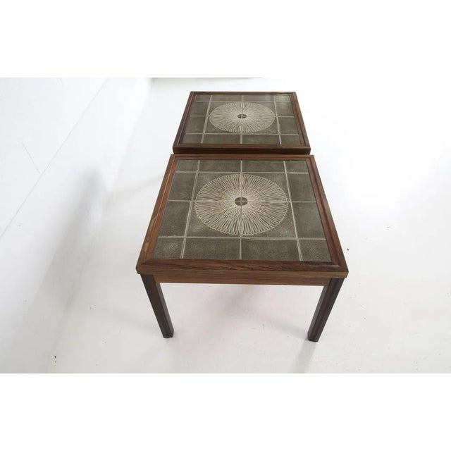 Kvalitet Rosewood & Tile Mid-Century Side Tables For Sale - Image 10 of 13