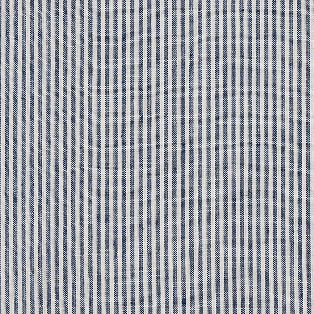 Transitional Schumacher Wesley Ticking Stripe Fabric in Indigo For Sale - Image 3 of 3