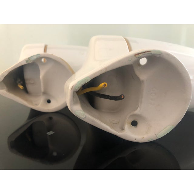 Light Blue Ceramic Model 6077 Sconces by Wilhelm Wagenfeld for Lindner, 1950s, Set of 2 For Sale - Image 6 of 10