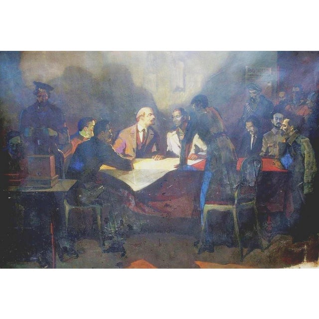 Vladimir Lenin Portrait, Original Oil Painting, Soviet Socialist Realism Art 130-190 For Sale - Image 6 of 6